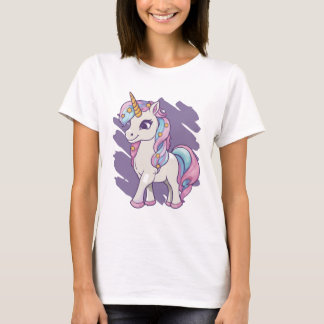 Niedliches Lila Einhorn T-Shirt