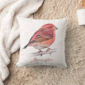 Niedliches Lila Finch Bird Kid's Room Kinderzimmer Kissen (Decke)