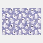 Niedliches Lila Ghost-Muster Geschenkpapier Set (Vorderseite)