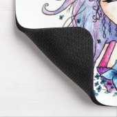 Niedliches lila Haar-Blume manga Mädchen Mousepad (Ecke)