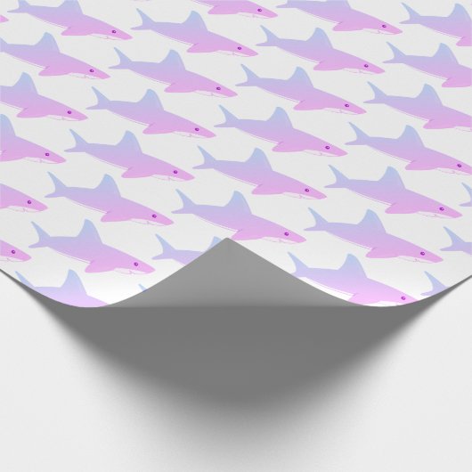 Niedliches lila Haifisch-Verpackungs-Papier Geschenkpapier (Ecke)