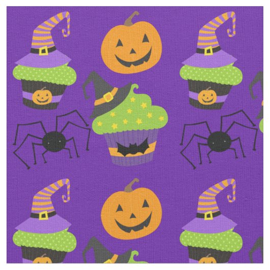 Niedliches Lila Halloween Stoff (Nahaufnahme)