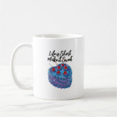 Niedliches Lila Herzkuchenmuster Kaffeetasse (Links)