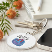 Niedliches Lila Herzkuchenmuster Schlüsselanhänger (Vorderseite rechts)