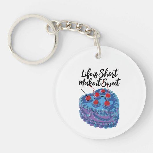 Niedliches Lila Herzkuchenmuster Schlüsselanhänger (Vorderseite)