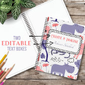 Niedliches Lila Hippo Create & Imaging Doodle Must Notizblock