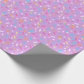 Niedliches Lila Icing mit Sprinklen Donut Geschenkpapier (Ecke)