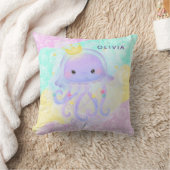 Niedliches Lila Jellyfish Girl Baby Kinderzimmer C Kissen (Decke)