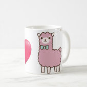 niedliches lila Lama Kaffeetasse (VorderseiteRechts)