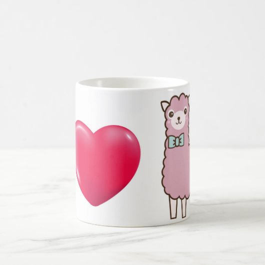 niedliches lila Lama Kaffeetasse (Mittel)