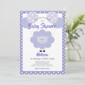 Niedliches Lila Lamm Einfach moderne Sweet Baby Du Einladung (Stehend Vorderseite)