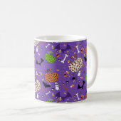 Niedliches Lila Leopard Pumpkin Pattern Kaffeetasse (VorderseiteRechts)