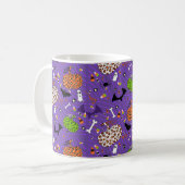 Niedliches Lila Leopard Pumpkin Pattern Kaffeetasse (Vorderseite Links)