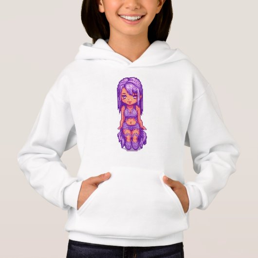 Niedliches lila Mädchen Hoodie (Vorderseite)