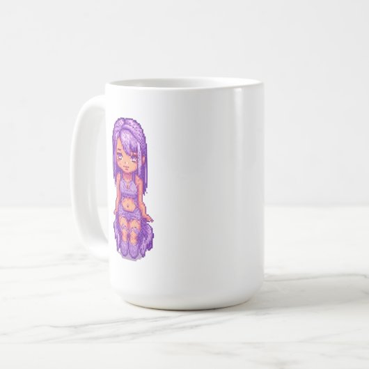 Niedliches lila Mädchen Kaffeetasse (Vorderseite Links)