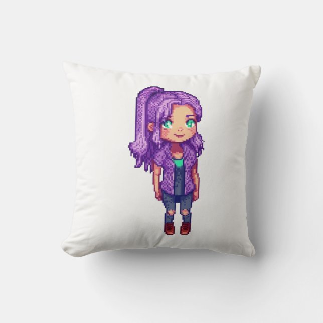 Niedliches lila Mädchen Kissen (Vorderseite)