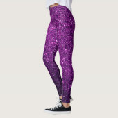 niedliches lila Magenta-Glitzer Leggings (Links)