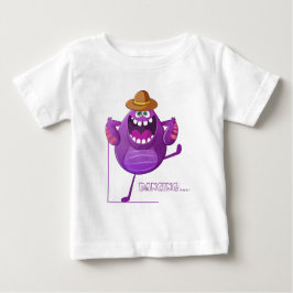 Niedliches LILA Monstertanzen Baby T-shirt