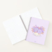 Niedliches lila Notebook mit handgezeichnet Blume Notizblock (Innenseite)