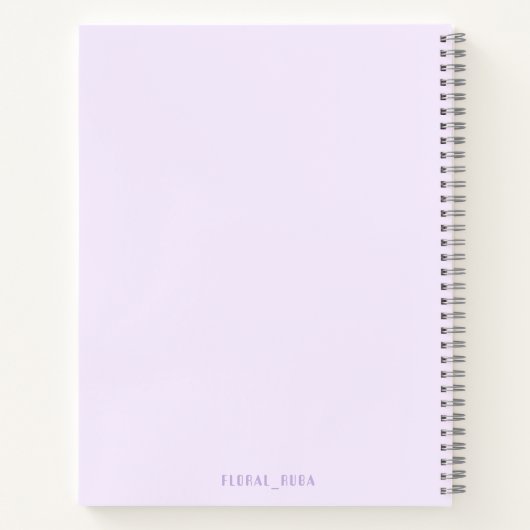 Niedliches lila Notebook mit handgezeichnet Blume Notizblock (Rückseite)