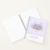 Niedliches lila Notebook mit handgezeichnet Blume Notizblock (Innenseite)