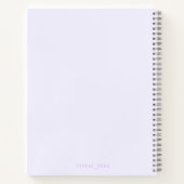 Niedliches lila Notebook mit handgezeichnet Blume Notizblock (Rückseite)