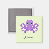 Niedliches lila Oktopus-Grün Magnet (Vorderseite/Rückseite)