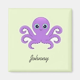 Niedliches lila Oktopus-Grün Magnet