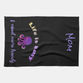 Niedliches Lila Oktopus-LEBEN IST GESCHÄFTSZWECK Geschirrtuch (Horizontal)