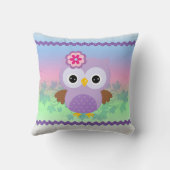 Niedliches Lila Owl Throw Kissen (Rückseite)