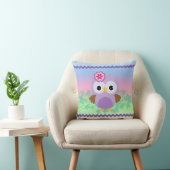Niedliches Lila Owl Throw Kissen (Stuhl )