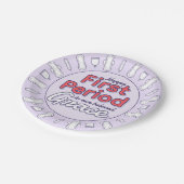 Niedliches Lila Pad Happy First Period Party Pappteller (Schrägansicht)