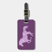 Niedliches Lila Paisleypferd Gepäckanhänger (Vorderseite vertikal)