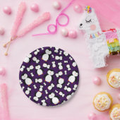 Niedliches lila Pinguinmuster Pappteller (Party)