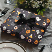 Niedliches Lila Pumpkin Ghost Spirit Halloween Mus Geschenkpapier
