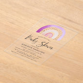 Niedliches Lila Regenbogen Kinderdusche Acryleinladungen (Ablage )