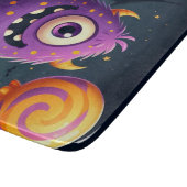 Niedliches, lila Trick-oder-Behandlung-Monster Schneidebrett (Ecke)