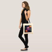 Niedliches, lila Trick-oder-Behandlung-Monster Tragetasche (Vorderseite (Model))