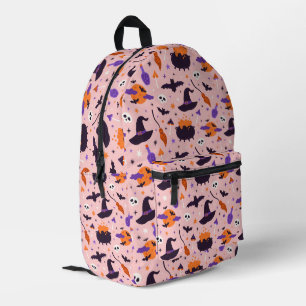 Niedliches Lila und rosa Halloween-Muster Bedruckter Rucksack
