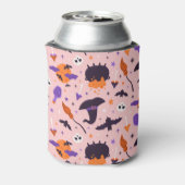 Niedliches Lila und rosa Halloween-Muster Dosenkühler (Kanne Rückseite)