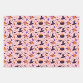 Niedliches Lila und rosa Halloween-Muster Geschenkpapier Set (Vorderseite 2)