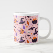 Niedliches Lila und rosa Halloween-Muster Jumbo-Tasse (Rechts)