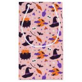 Niedliches Lila und rosa Halloween-Muster Kleine Geschenktüte (Rückseite)