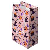 Niedliches Lila und rosa Halloween-Muster Kleine Geschenktüte (Rückseite Schrägansicht)