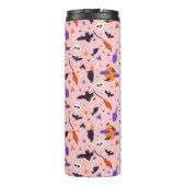 Niedliches Lila und rosa Halloween-Muster Thermosbecher (Rückseite)