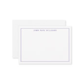 Niedliches Lila Violet Beruflich einfache dünne Gr Mitteilungskarte (Vorderseite/Rückseite Beispiel)