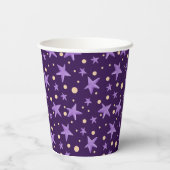 Niedliches Lila Violet Star Pattern Party Pappbecher (Rückseite)