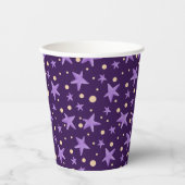 Niedliches Lila Violet Star Pattern Party Pappbecher (Vorderseite)