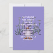 Niedliches Lila Vogelgrippe-Party Einladung (Vorderseite)