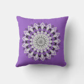 Niedliches Lila-weiß Mandala Blume Design Kissen (Rückseite)
